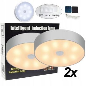   2 ks 16 LED nočné svetlo so senzorom pohybu – USB, žlté svetlo