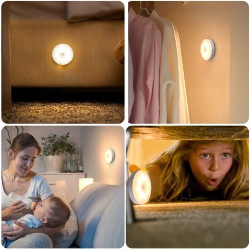 2 ks 16 LED nočné svetlo so senzorom pohybu – USB, žlté svetlo