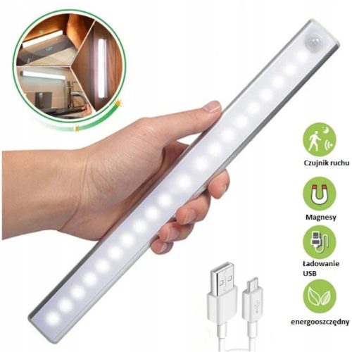 1 ks 20 cm LED osvetlenie skrinky – senzor pohybu a svetla, bezdrôtové kuchynské svietidlo