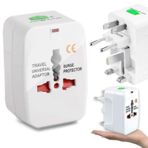 Univerzálny cestovný adaptér – zástrčka EU/USA/UK/AUS, 10A, LED – 1 ks.