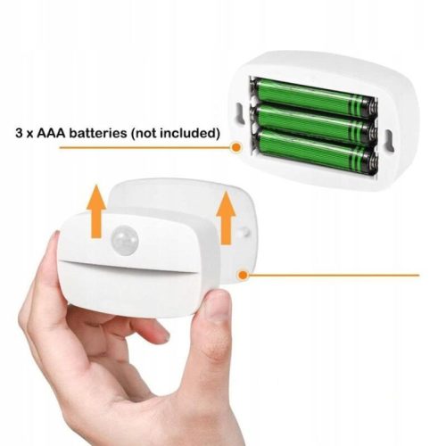 2 ks nástenných LED svietidiel na batérie s pohybovým senzorom – bezdrôtové, PIR senzor