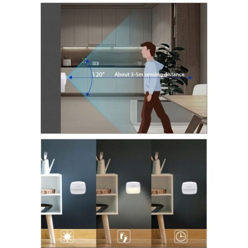 2 ks nástenných LED svietidiel na batérie s pohybovým senzorom – bezdrôtové, PIR senzor