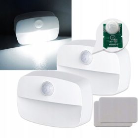   Ansal LED nočné svetlo so senzorom pohybu – bezdrôtové, napájané z batérie, schodiskové svetlo – 2 ks