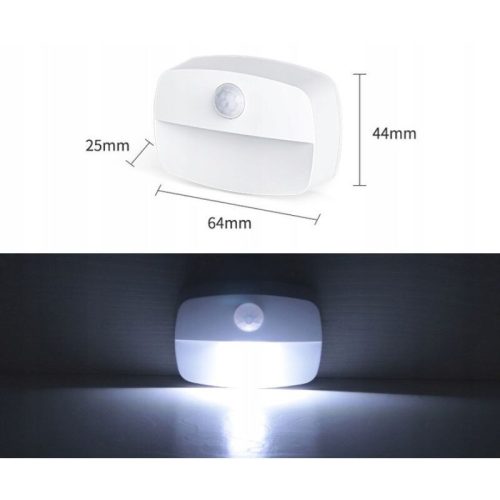 Ansal LED nočné svetlo so senzorom pohybu – bezdrôtové, napájané z batérie, schodiskové svetlo – 2 ks