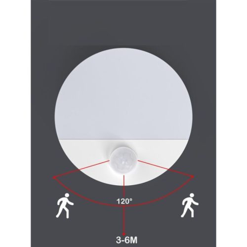 2 ks batériové, bezdrôtové okrúhle LED nástenné svietidlo – s PIR senzorom pohybu, pre nočné osvetlenie