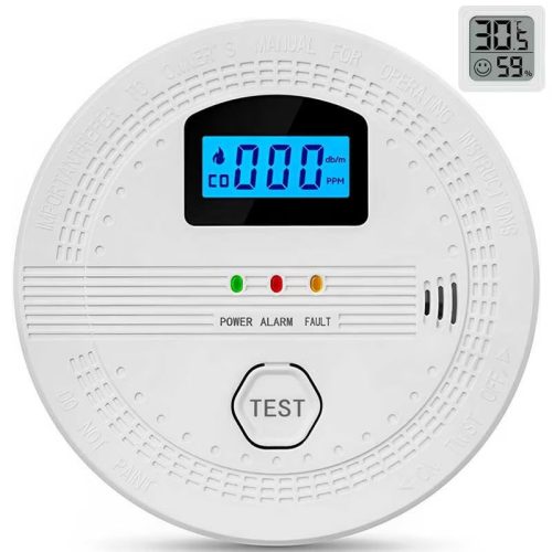 Detektor dymu, detektor oxidu uhoľnatého, detektor s LCD displejom, detektor alarmu - 1 ks