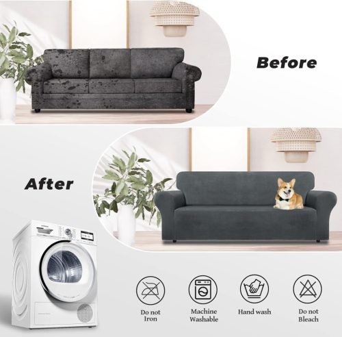 Poťah na pohovku pre 2 osoby Couchsavers (tmavošedý)