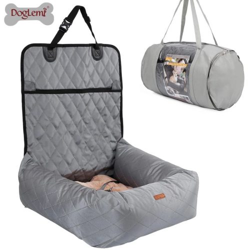 Doglemi 2 v 1 autosedačka a pelech pre psa – sivá, 60 × 60 × 50 cm
