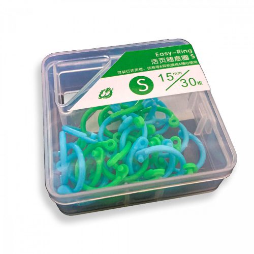 Sada prsteňov EASY RING – 15 mm, 30 ks, modro-zelená