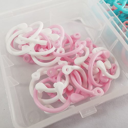 Sada prsteňov EASY RING – 15 mm, 30 ks, modro-zelená