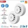 Inteligentný detektor dymu, teplota a vlhkosť - s meračom - TUYA WiFi, 2ks