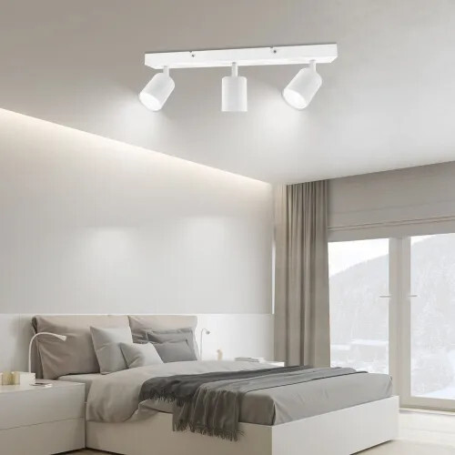 Otočné LED stropné svietidlo Kambo s 3 svetlami (biele)