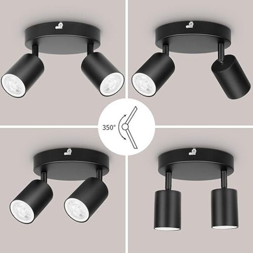 Stmievateľné, viacsmerové LED stropné bodové svietidlo Ketom (čierne)