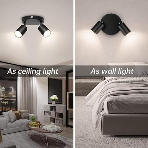 Stmievateľné, viacsmerové LED stropné bodové svietidlo Ketom (čierne)