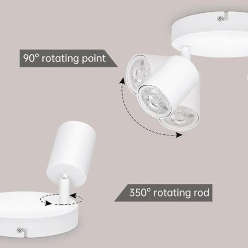 2-svetlové kruhové otočné LED stropné bodové svietidlo Kambo (biele)