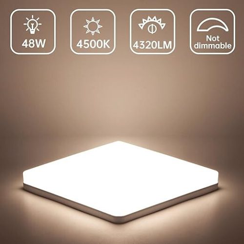 Ultratenké štvorcové LED stropné svietidlo Kambo 48W 4500K
