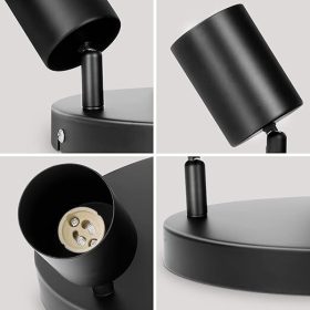   Otočné, nastaviteľné 4-cestné GU10 LED stropné športové svietidlo Ketom (čierne)