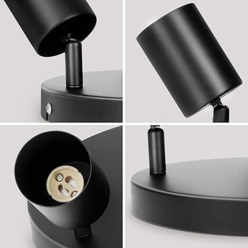 Otočné, nastaviteľné 4-cestné GU10 LED stropné športové svietidlo Ketom (čierne)