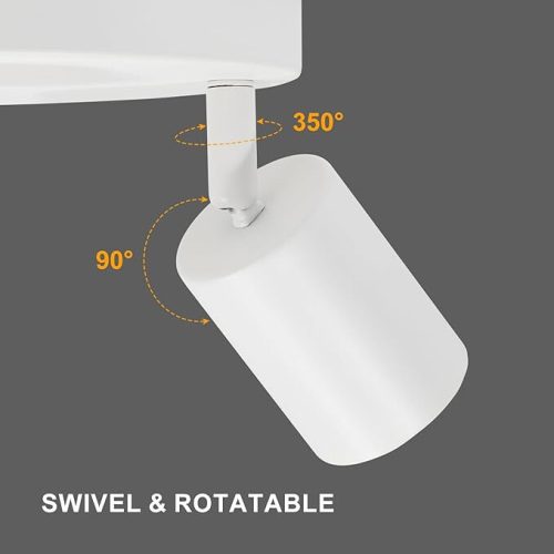 Kambo okrúhle otočné stropné bodové svietidlo LED so 4 horákmi (biele)