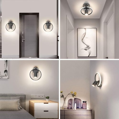 Ketom LED nástenná otočná lampa 4000K 17W - čierna