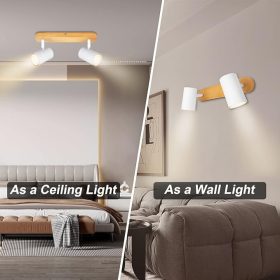   Kambo otočné stropné bodové svietidlo LED s 2 horákmi (biele a drevené)