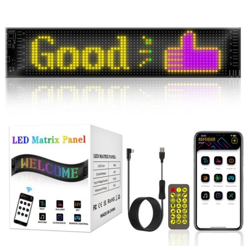 HomeLEDPro Bluetooth, flexibilný RGB LED displej ovládaný aplikáciou – 16×64 pixelov, USB, vodeodolný IP65