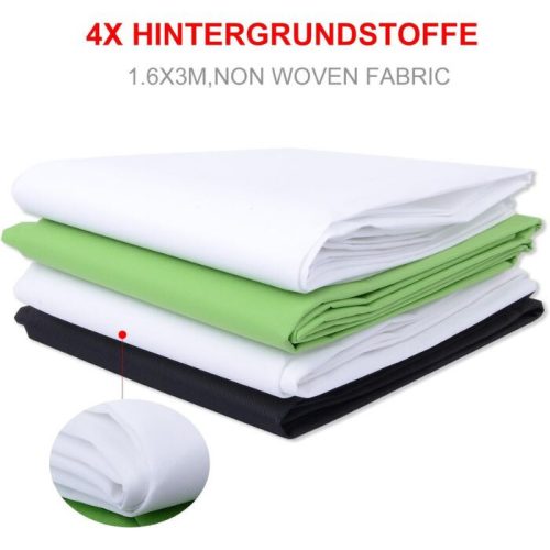 Profesionálna sada pre fotoštúdio Hakutatz – so štúdiovým osvetlením, systémom na pozadie, softboxom, stojanom a prenosnou taškou