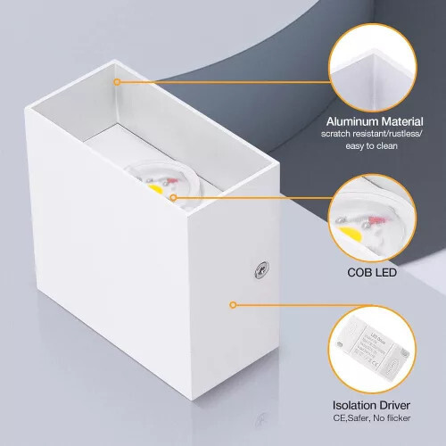 Sada 2 nástenných LED nástenných svietidiel OOWOLF