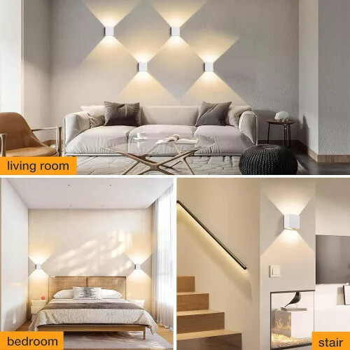 Sada 2 nástenných LED nástenných svietidiel OOWOLF