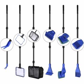   Multifunkčná sada na čistenie akvária – s teleskopickou rukoväťou, sieťkou a kefami