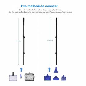   Multifunkčná sada na čistenie akvária – s teleskopickou rukoväťou, sieťkou a kefami