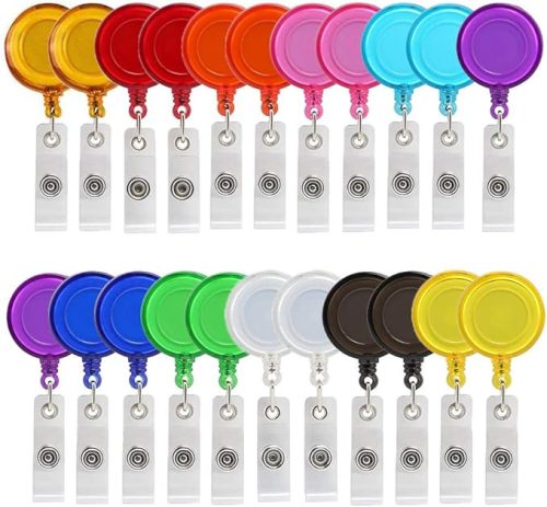 Príchytka ID držiaka na kľúče na šnúre 22 ks, 11 farieb
