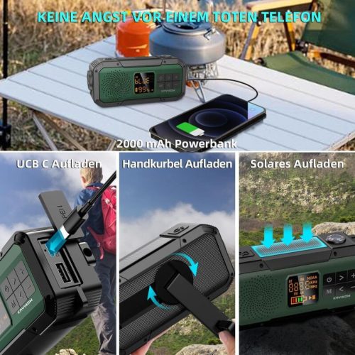 Multifunkčné rádio Kayinow – čierno-zelené