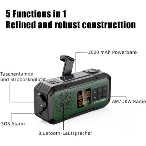 Multifunkčné rádio Kayinow – čierno-zelené
