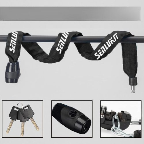 Zámok na bicykel SenluKit s kľúčom – oceľový zámok na bicykel úrovne 5 s ochranou proti krádeži pre vonkajšie použitie