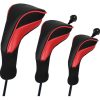 Súprava ochranných návlekov na hlavy golfových palíc LZGOPE – 3 ks (červené)