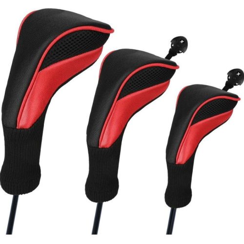 Súprava ochranných návlekov na hlavy golfových palíc LZGOPE – 3 ks (červené)