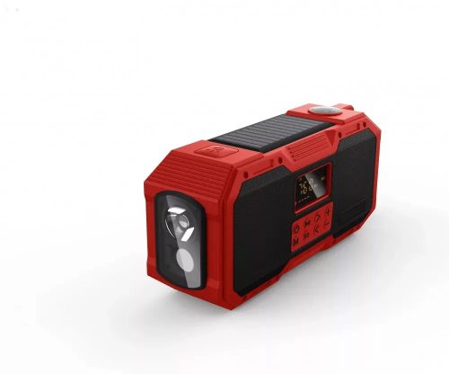 Multifunkčné kempingové rádio Kayinow so signálom SOS a lampou (červená)
