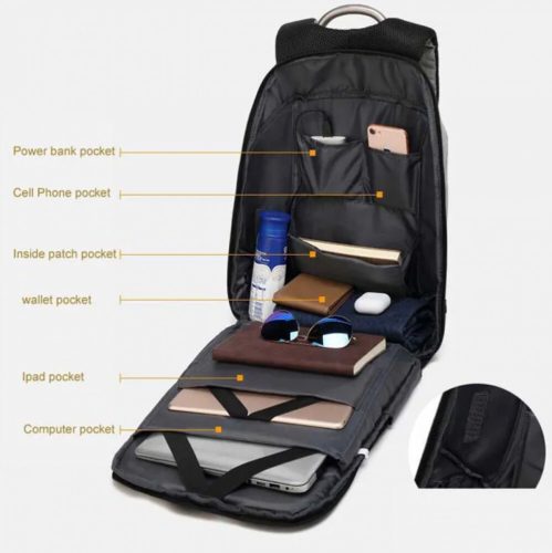 Nabíjací batoh na laptop Philly Active-Wear USB (sivý)