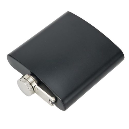 OEM plochá fľaša z nehrdzavejúcej ocele – 250 ml, čierna