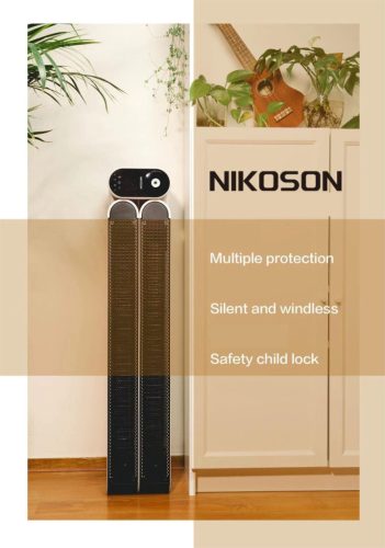 Elektrický ohrievač Nikoson so zvlhčovačom – Energeticky úsporný grafénový ohrievač vzduchu do kúpeľne a obývačky