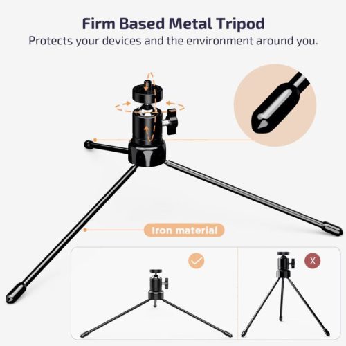 Letscom F-531 25 cm LED kruhové svetlo so stojanom a Bluetooth diaľkovým ovládaním