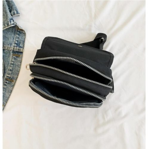 Módna mini trendy štvorcová kabelka (čierna)