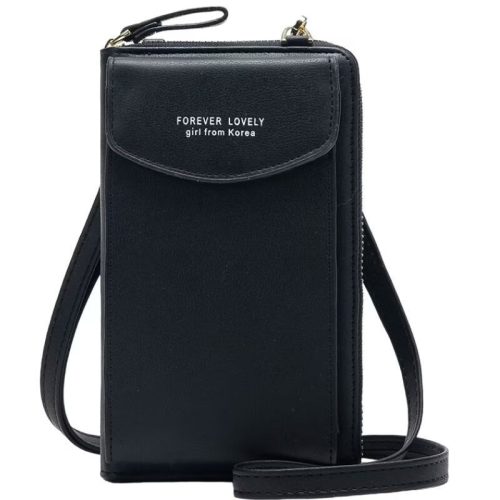 AEWOYAD Módna čierna taška cez rameno s držiakom na telefón – praktická malá dámska taška