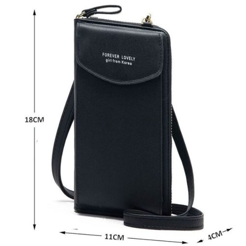 AEWOYAD Módna čierna taška cez rameno s držiakom na telefón – praktická malá dámska taška