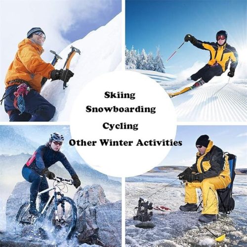 Naturehike Zimné nepremokavé dotykové lyžiarske rukavice veľkosť L – teplé sivé športové rukavice