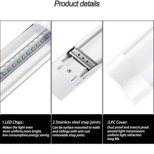 Sada žiarivkových LED lámp – 4 ks, 120 cm, 40 W úsporné osvetlenie