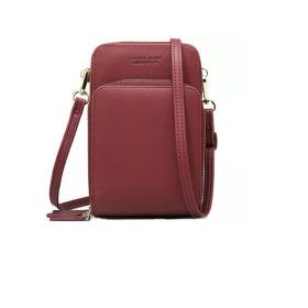 Módna dámska mobilná taška cez rameno (bordová)