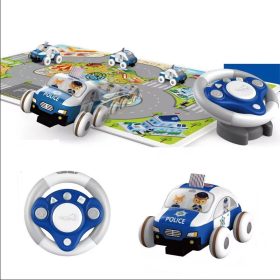   Mäkké auto na diaľkové ovládanie pre bábätká s hracou podložkou (policajné auto)