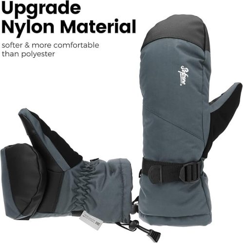 Sefzone Dotykové zimné nepremokavé jednoprstové lyžiarske rukavice pre dospelých, veľkosť M